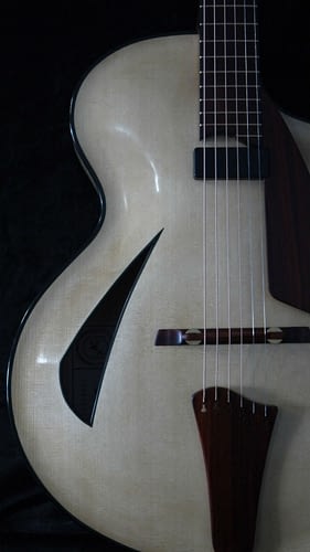 cat eye f holes with ebony binding handmade archtop guitar