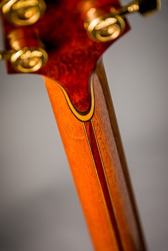 french polished padauk backstrap laminated neck handmade guitar insight