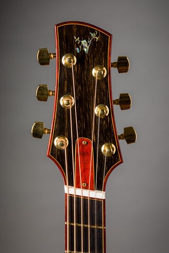 padauk headstock binding ebony veneer handmade steelstring guitar uk insight abalone inlay